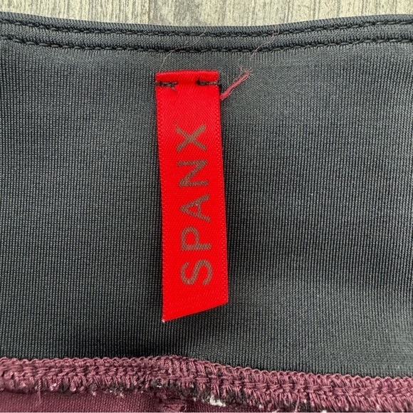 SPANX Burgundy Maroon Seamless Leggings Tights - M - Picture 3 of 7
